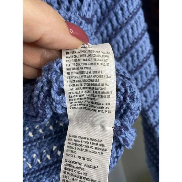 American Eagle women's ballet neck open Knit Oversized Sweater size small Chunky